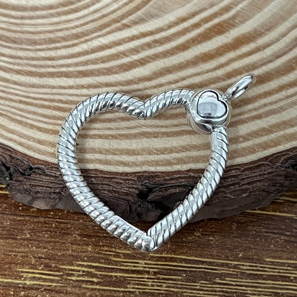 Pandora Moments Heart Charm Pendant, 100% 925 Sterling Silver
